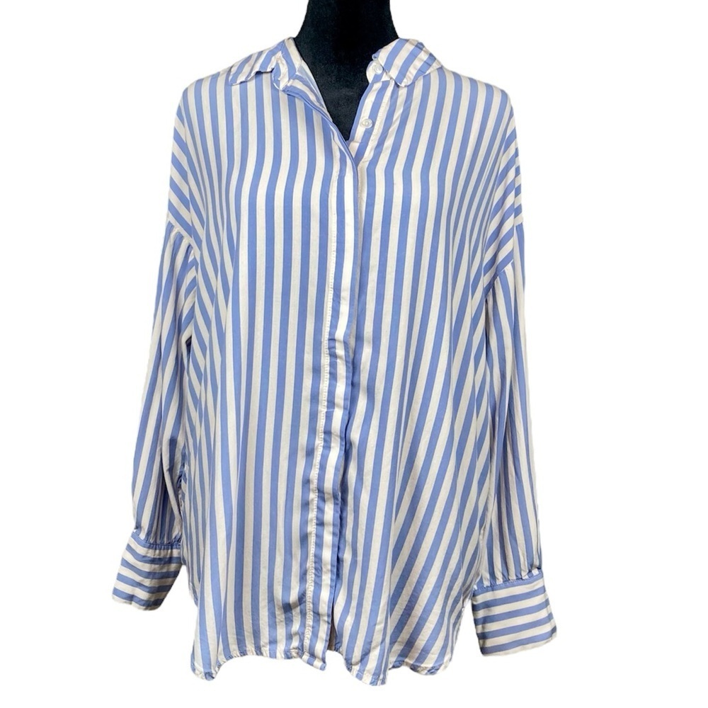 MNG Button Down Shirt Striped Blue Size 8​​​​